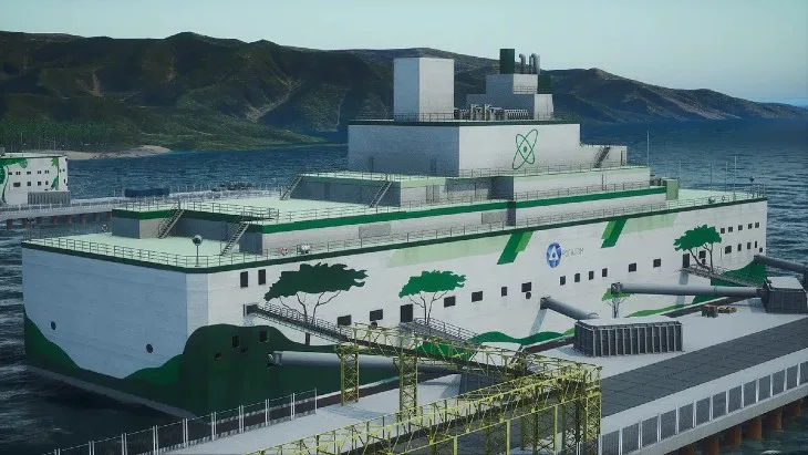 Rendu d'une centrale nucléaire flottante Rosatom pour l'Indonésie