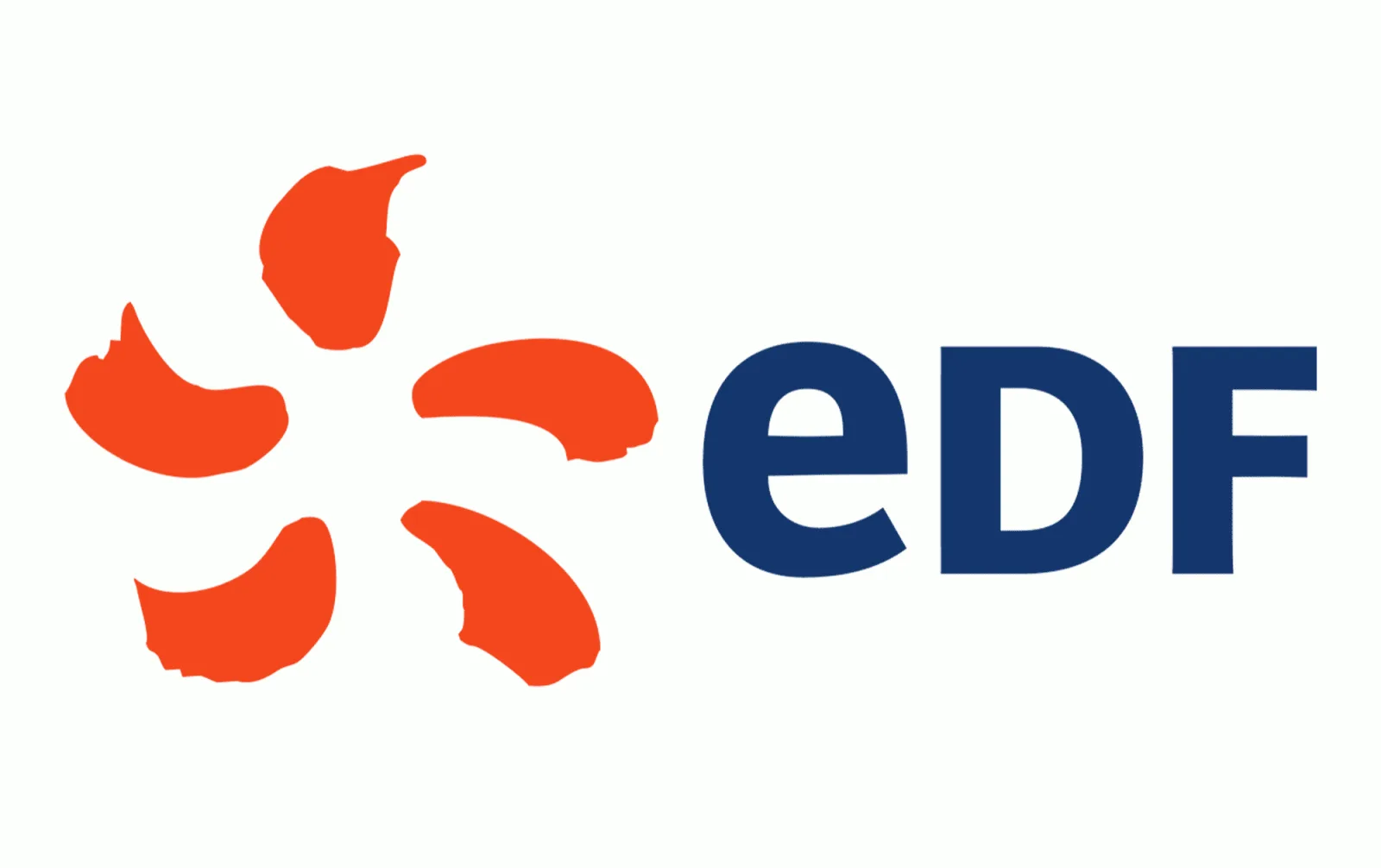 Logo d'EDF : étoile orange à cinq pétales et lettres « edf » en bleu foncé